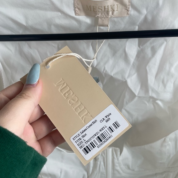 White Meshki long sleeve corset crop top - Picture 5 of 5